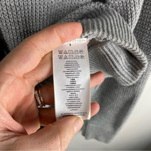 Michael Kors Tight Knit Pullover Sweater Sweatshirt Hoodie Black Gray Size Small - Picture 4 of 5